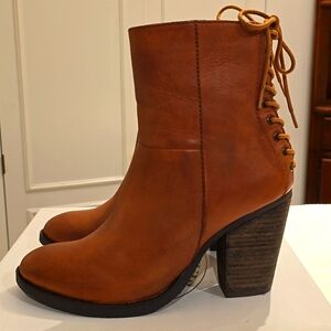 Steve Madden "Regional" Western Lace Back Boot in Cognac - NEW